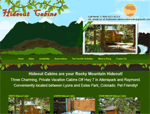 Tablet Screenshot of hideoutcabins.com